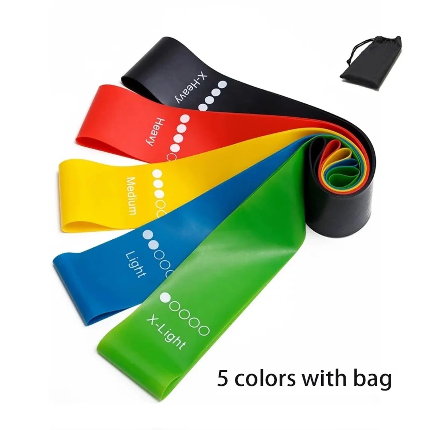 5 Levels Portable Fitness Workout Equipment Rubber Resistance Bands Yoga Gym Elastic Strength Pilates Crossfit Weight Sports